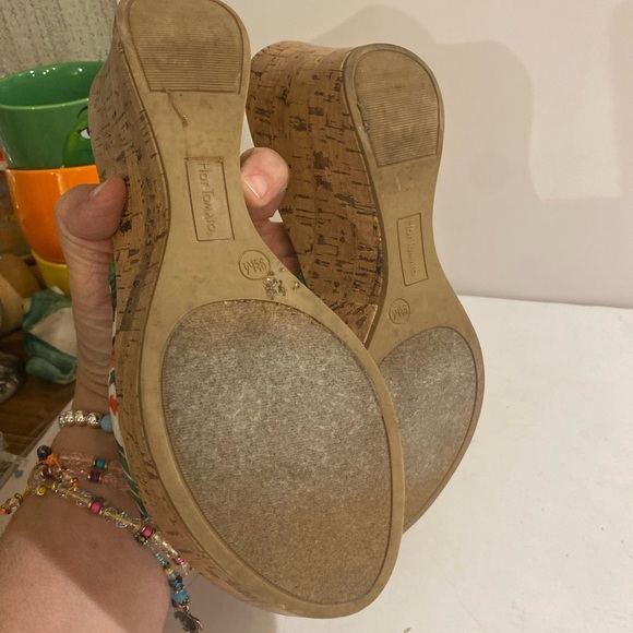 Hot Tomato Cork Wedge Sandals size 9 /12 M (KC) - Picture 14 of 16
